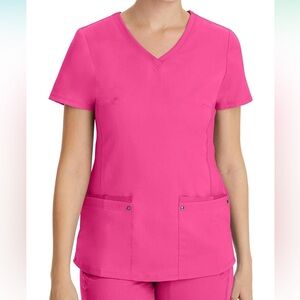 Healing Hands Women's Pink V-Neck Scrub Set